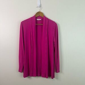 Kettlewell Fuchsia Pink Cardigan Medium Open Front Long Sleeve Lightweight